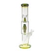 Green & clear double chamber bong w/ music note percolator