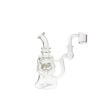 gili glass clear disc recycler mini dab rig. side view.