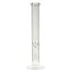 Diamond Glass clear frosted 9mm straight tube bong. back view.