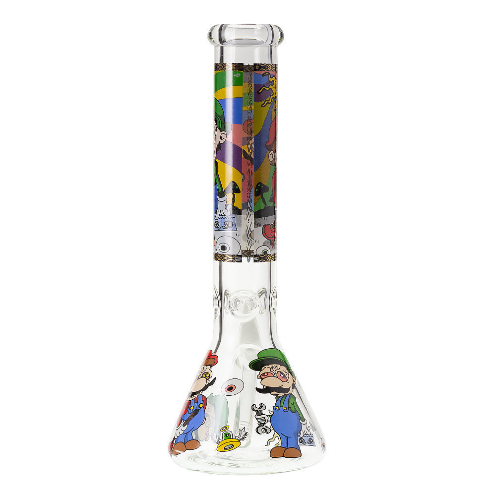 Mario & Luigi 7mm Glass Beaker Bong Smoking Outlet