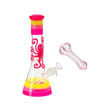 Pink Octopus Glass Beaker Bong & Spoon Pipe Set