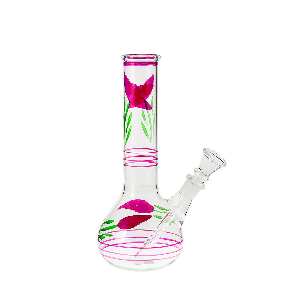 The Flower Vase 8" Clear Glass Bong Smoking Outlet