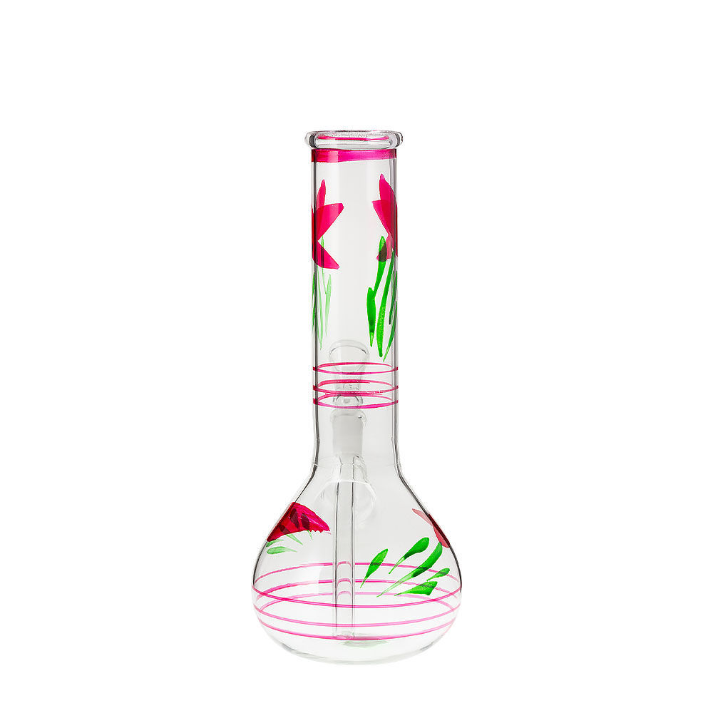 The Flower Vase 8" Clear Glass Bong Smoking Outlet