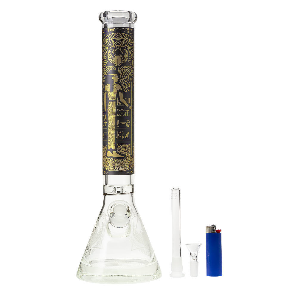 Illuminati Glass Ancient Egypt 16" Beaker Bong Smoking Outlet