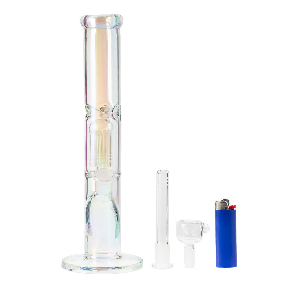 Iridescence – Double Chamber Straight Tube Bong | Smoking Outlet