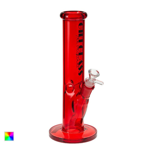 red Gili Glass Neon Straight Tube Bong	