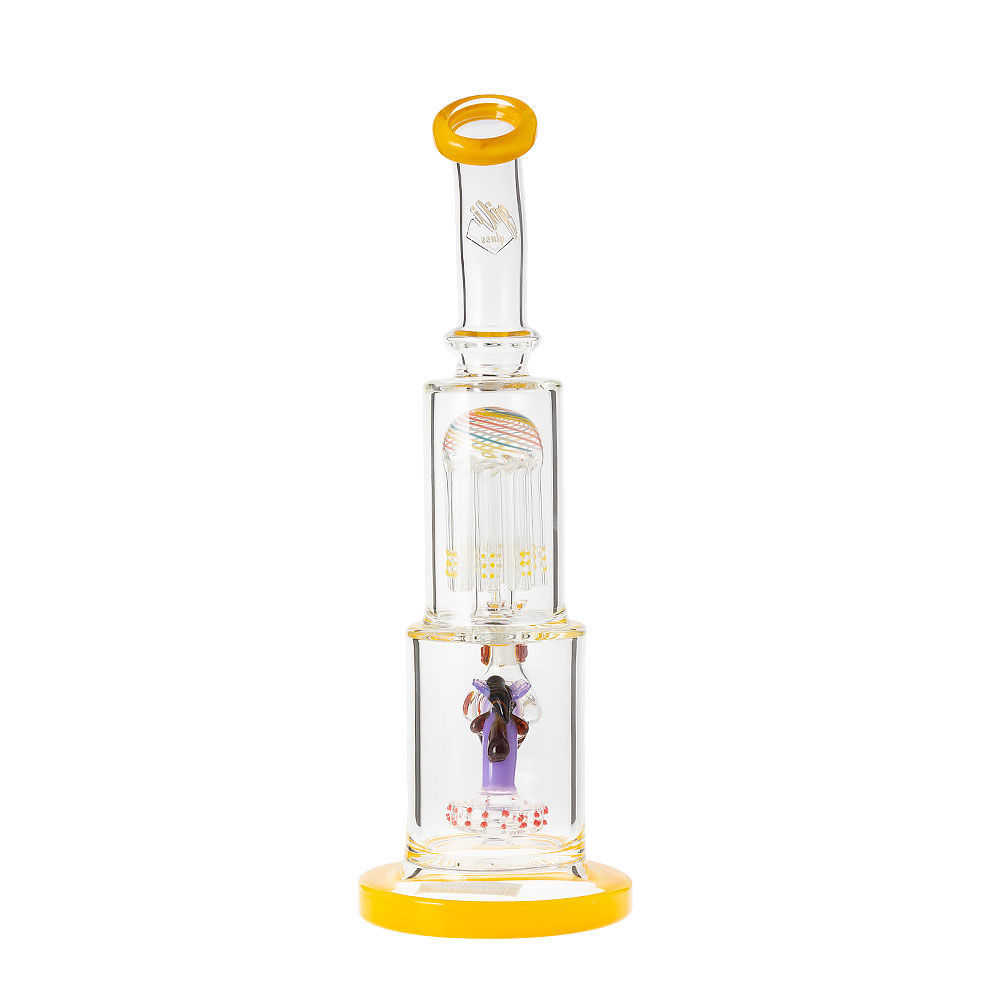 Gili Glass 11" Honeybee Double Chamber Bong Smoking Outlet