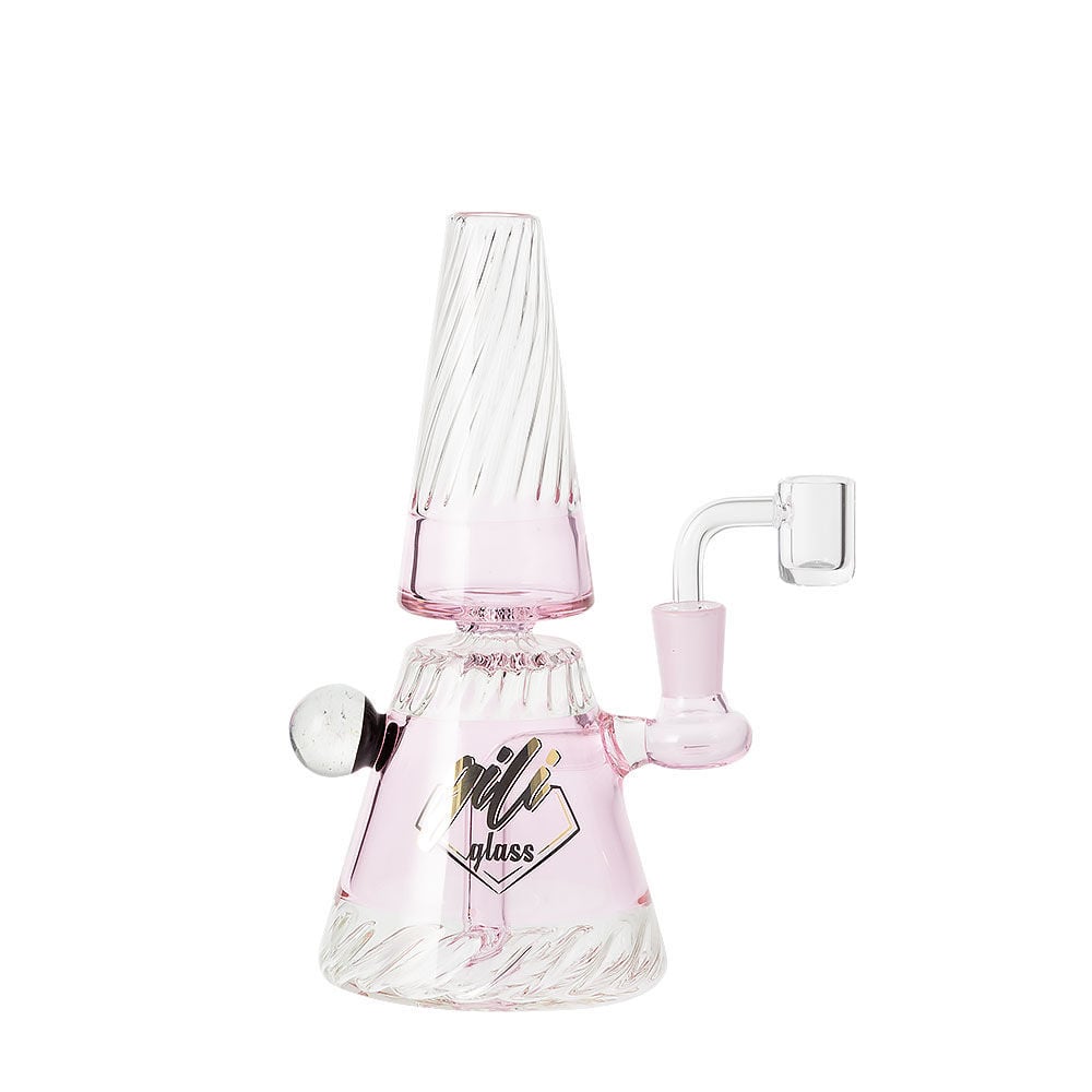 Gili Glass Rose Ripple 8 Glass Dab Rig Smoking Outlet