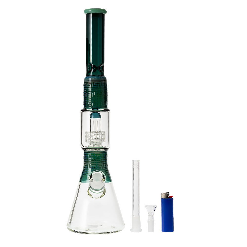 Aztec Print 18" Double Chamber Beaker Bong Smoking Outlet