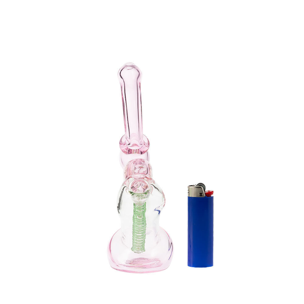 Pretty in Pink – Glass Double Bubbler Pipe | Smoking Outlet