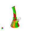 Bent Beaker – 8" Colorful Silicone Bong
