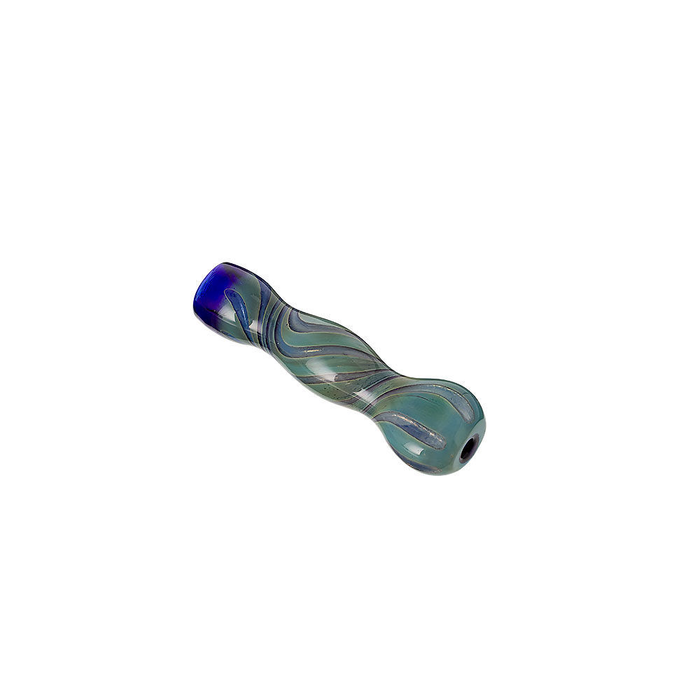 Smooth Swirl 3.25" Glass Chillum Pipe Smoking Outlet