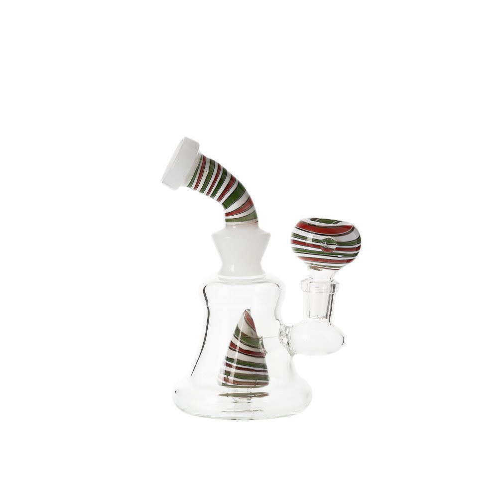 Candy Cane Swirl 5.5" Percolator Mini Bong Smoking Outlet