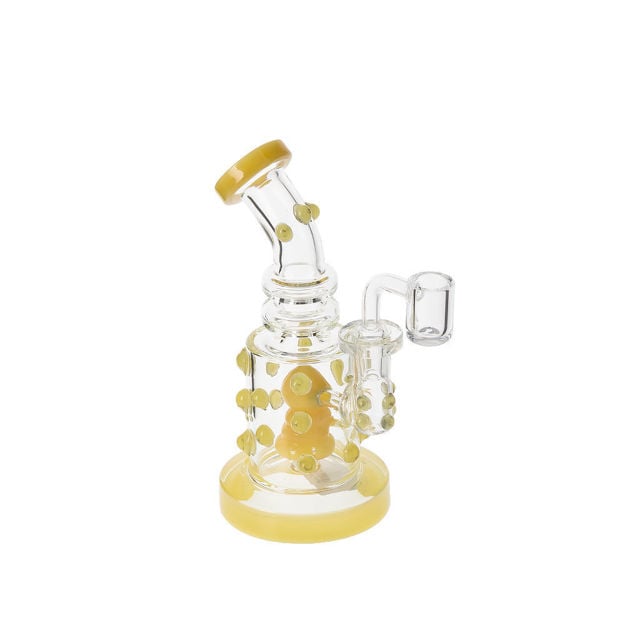 Dottie – 6.5" Yellow Glass Percolator Dab Rig