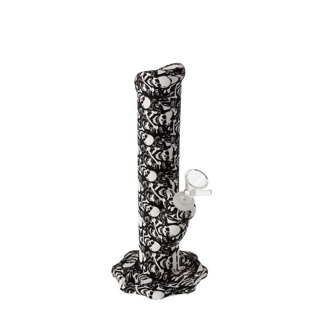 Skull & Bones – 10" Silicone Straight Tube Bong