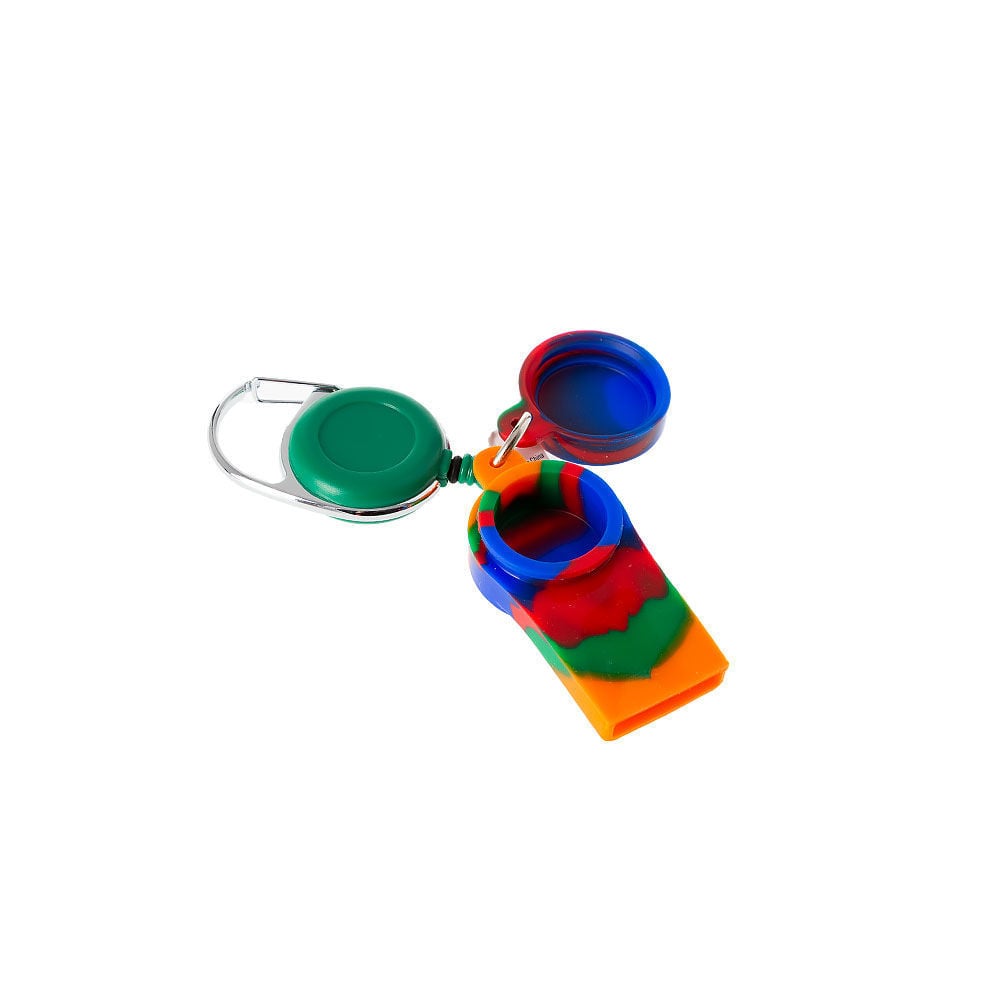 Lighter Clip & Jar Retractable Keychain Tether Smoking Outlet