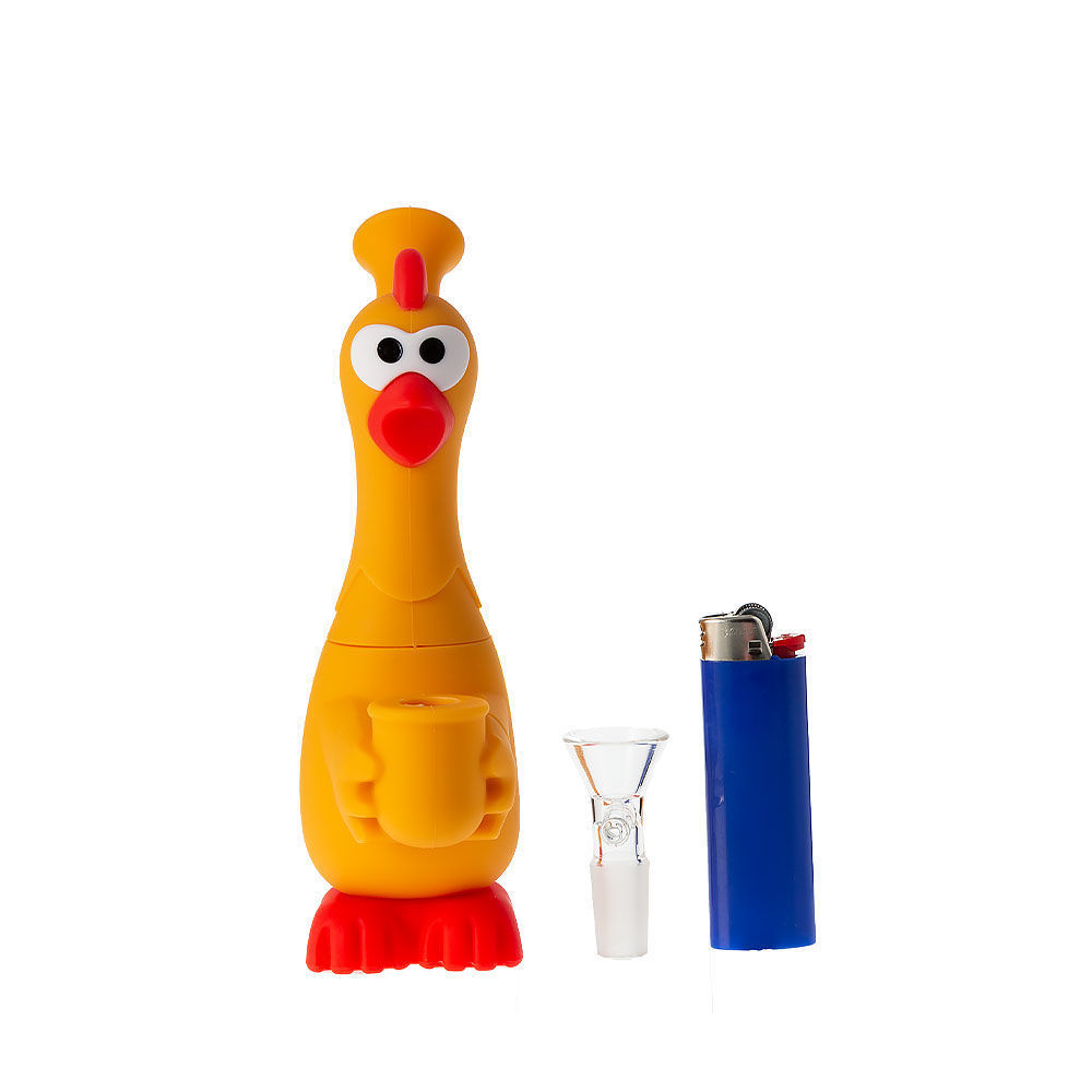 Rubber Chicken 6.5" Portable Silicone Bong Smoking Outlet