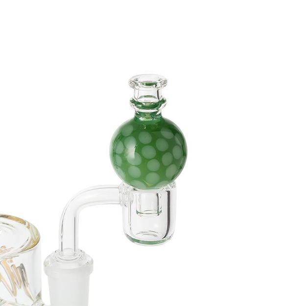 Green Dots – Glass Bubble Carb Cap
