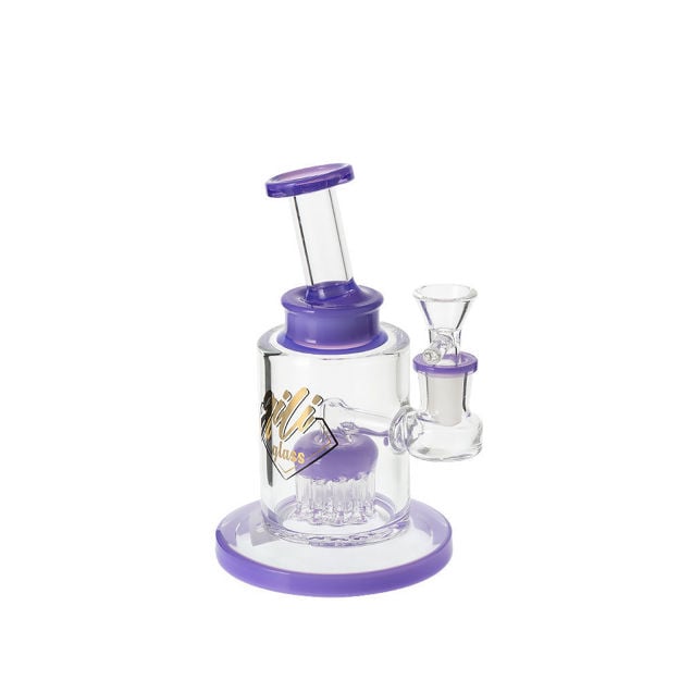 Gili Glass – Purple Clouds  6" Tree Perc Mini Bong