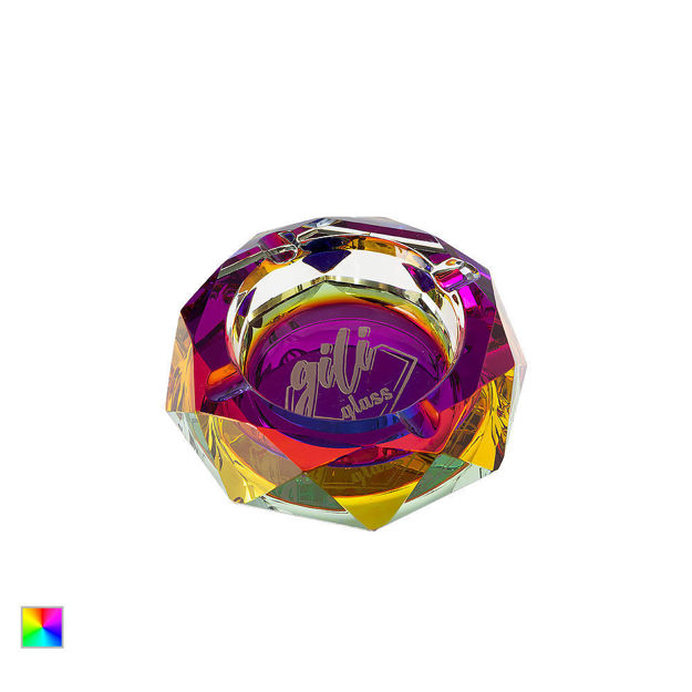 Gili Glass – Rainbow Facet Thick Glass Ashtray