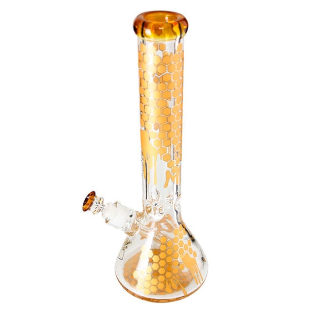 Gili Glass – 9mm Honeycomb Thick Beaker Bong