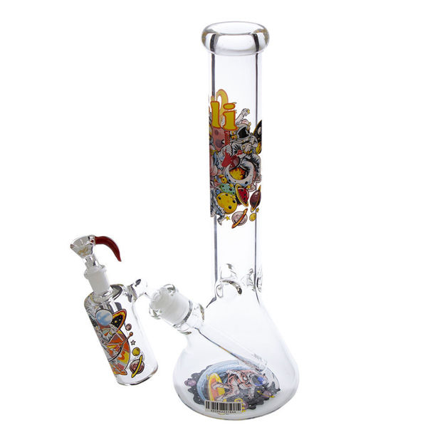 Gili Glass – 15" Space Odyssey Beaker Bong & Ash Catcher Set