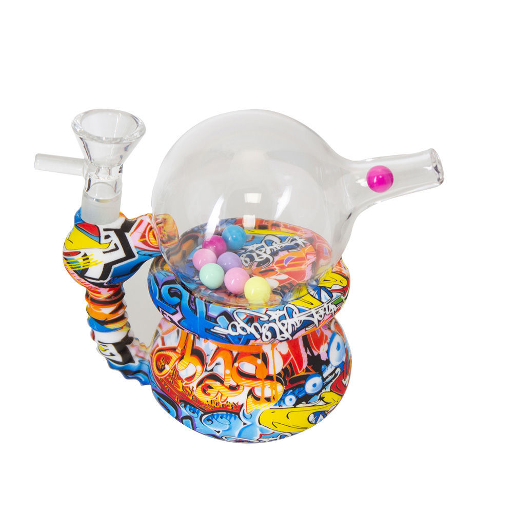 Graffiti Gumball Machine – Hybrid Mini Bubbler Bong | Smoking Outlet