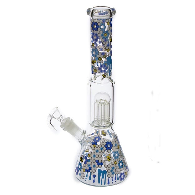 Picture of Gili Glass – 13"  Tree Perc Honey Bee Beaker Bong