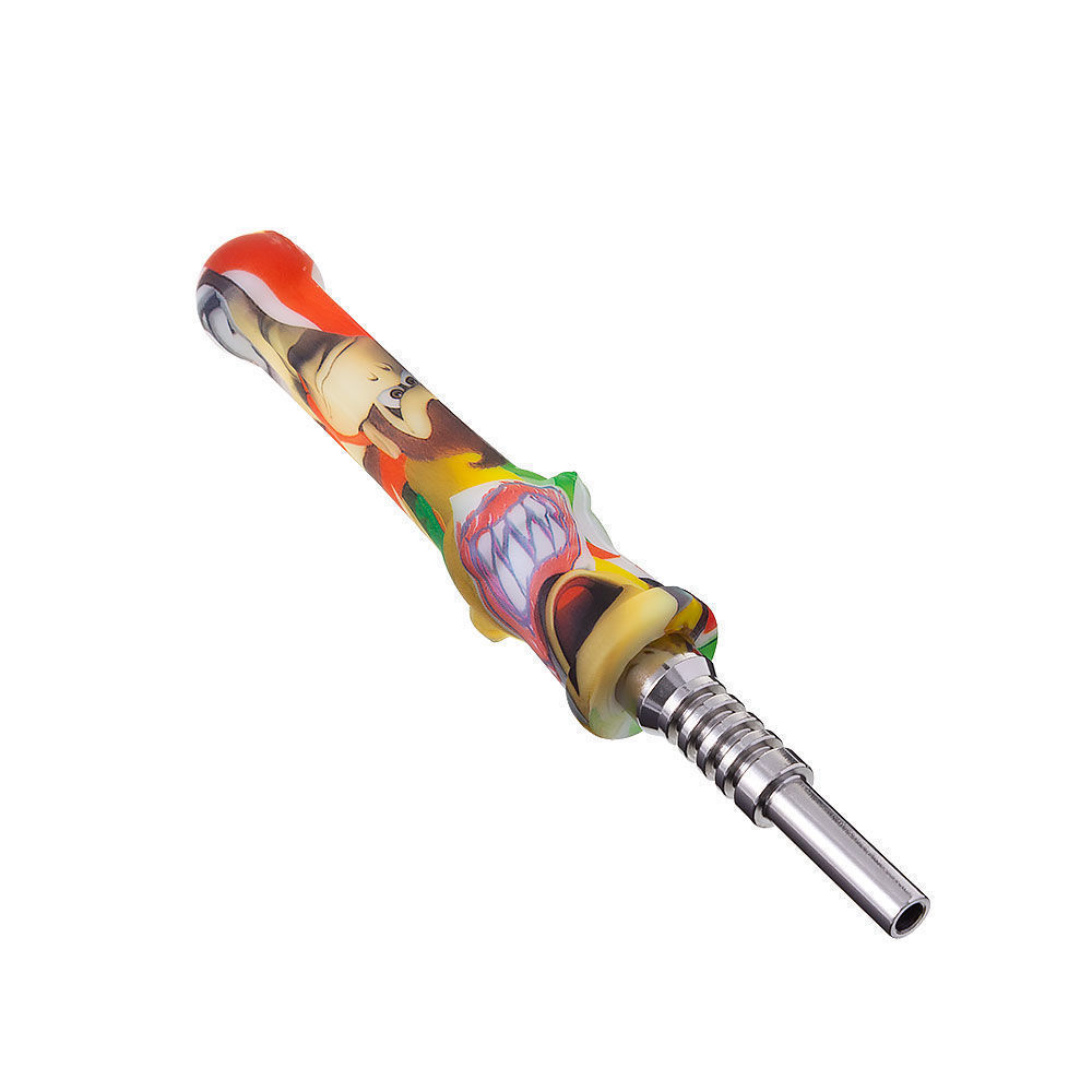 mario silicone dab straw with titanium tip