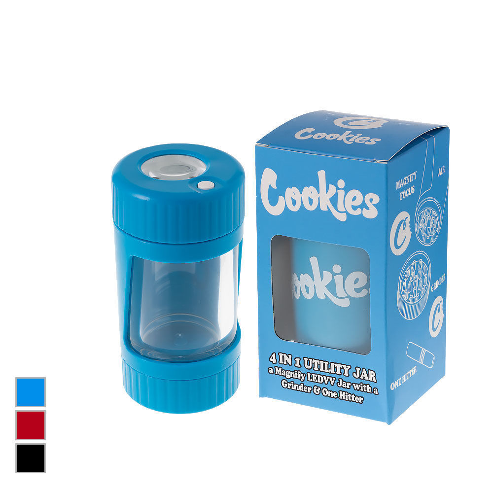 blue cookies utility jar w/ grinder