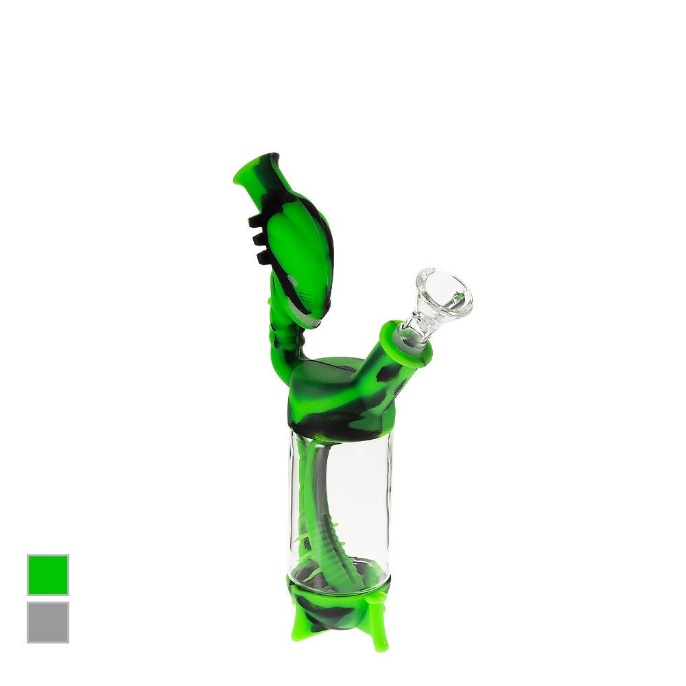 green silicone alien bong