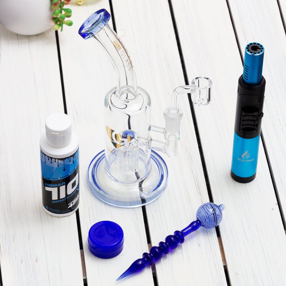 diamond glass dab rig kit with carb cap, torch