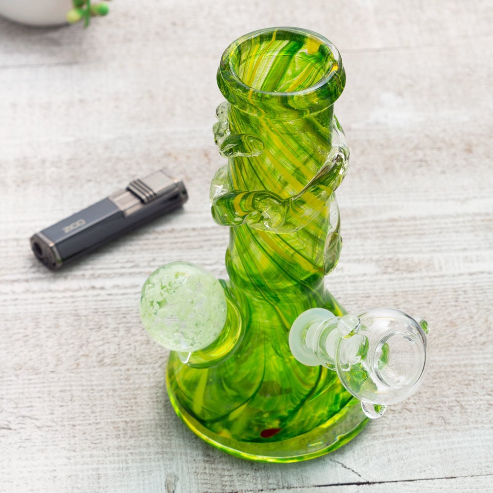 green soft glass beaker bong